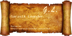 Garzsik Leander névjegykártya
